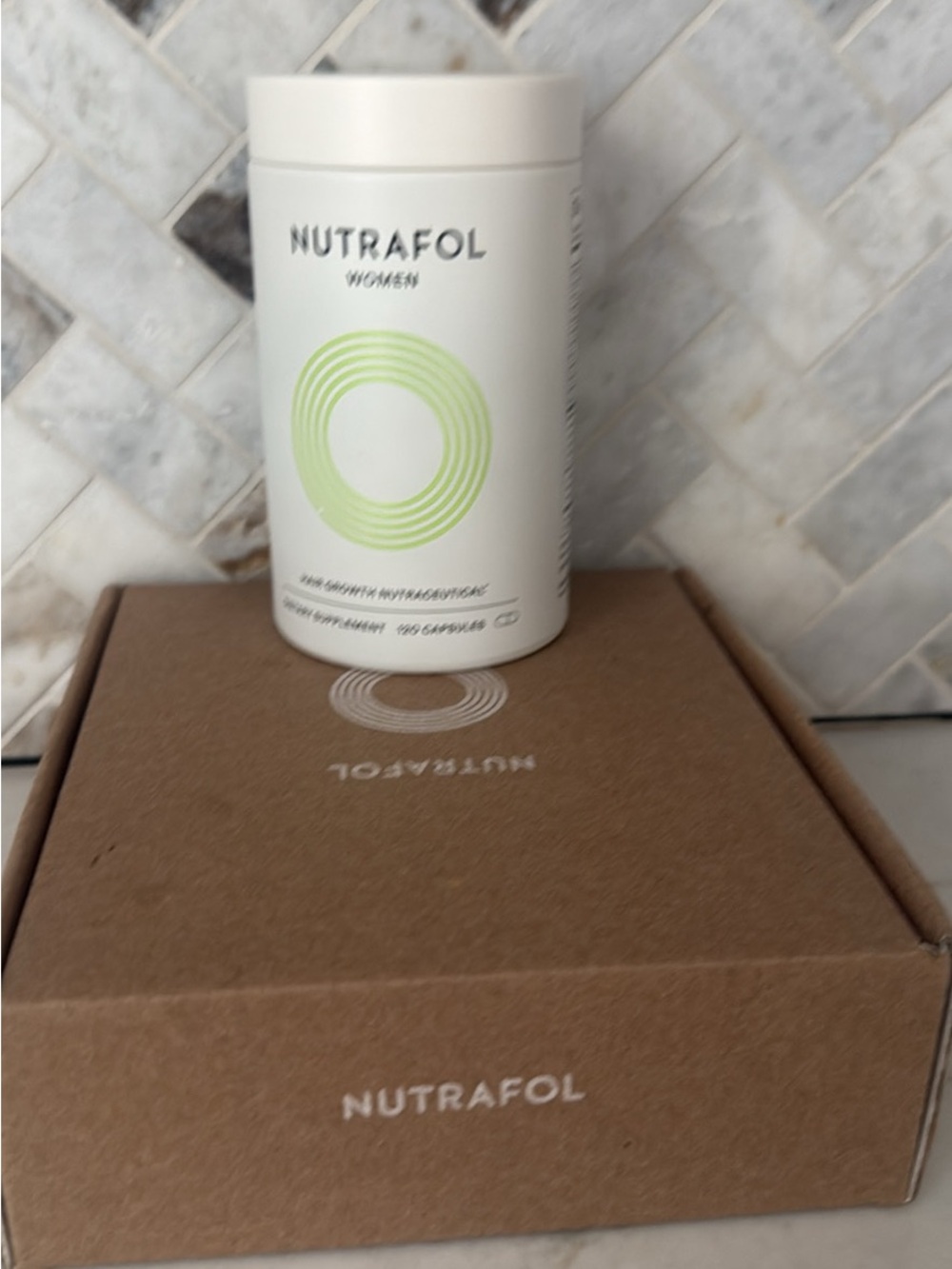 Women Hair Growth Supplement - White with Light Green Accent
